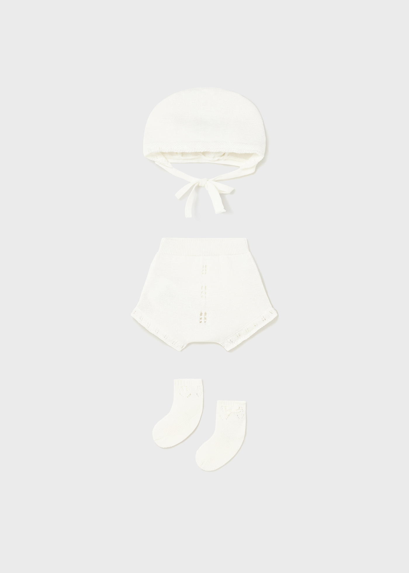 Conjunto de tricô de 3 peças para recém-nascido