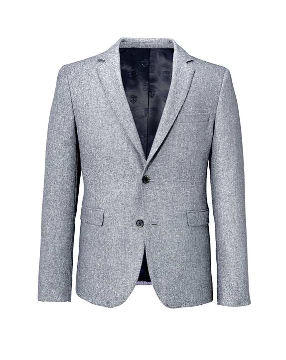 Veste texturée 2 boutons grise 