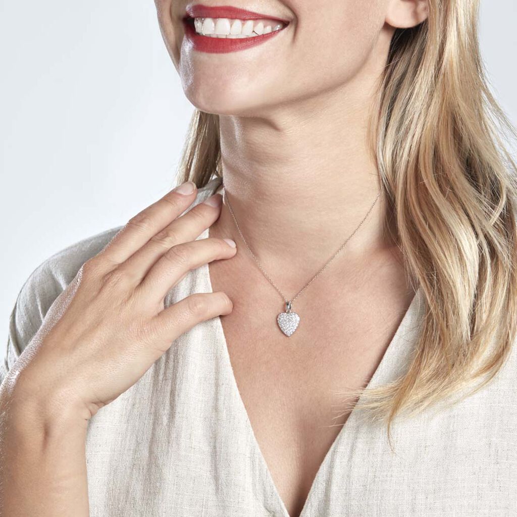 Pendentif Amelot Argent Blanc Oxyde De Zirconium