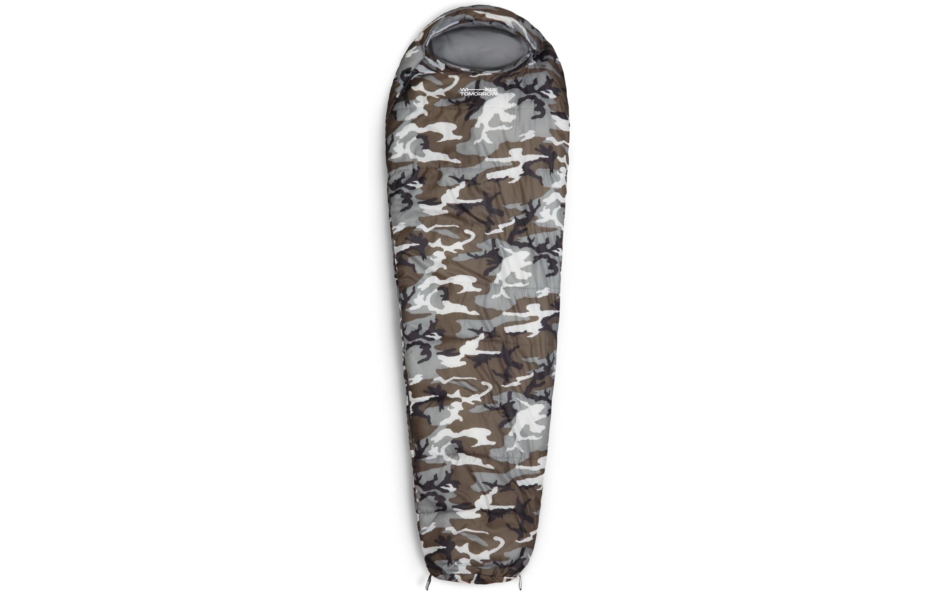 Mumienschlafsack Polyester, Camouflage GrauSchlafsack für eine Person
