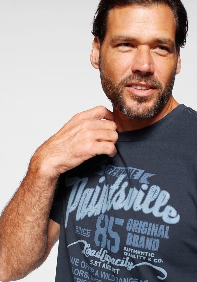 Man's World T-Shirt , Kurzarm,  mit stylischem Print,  Rundhalsausschnitt,  aus Baumwolle