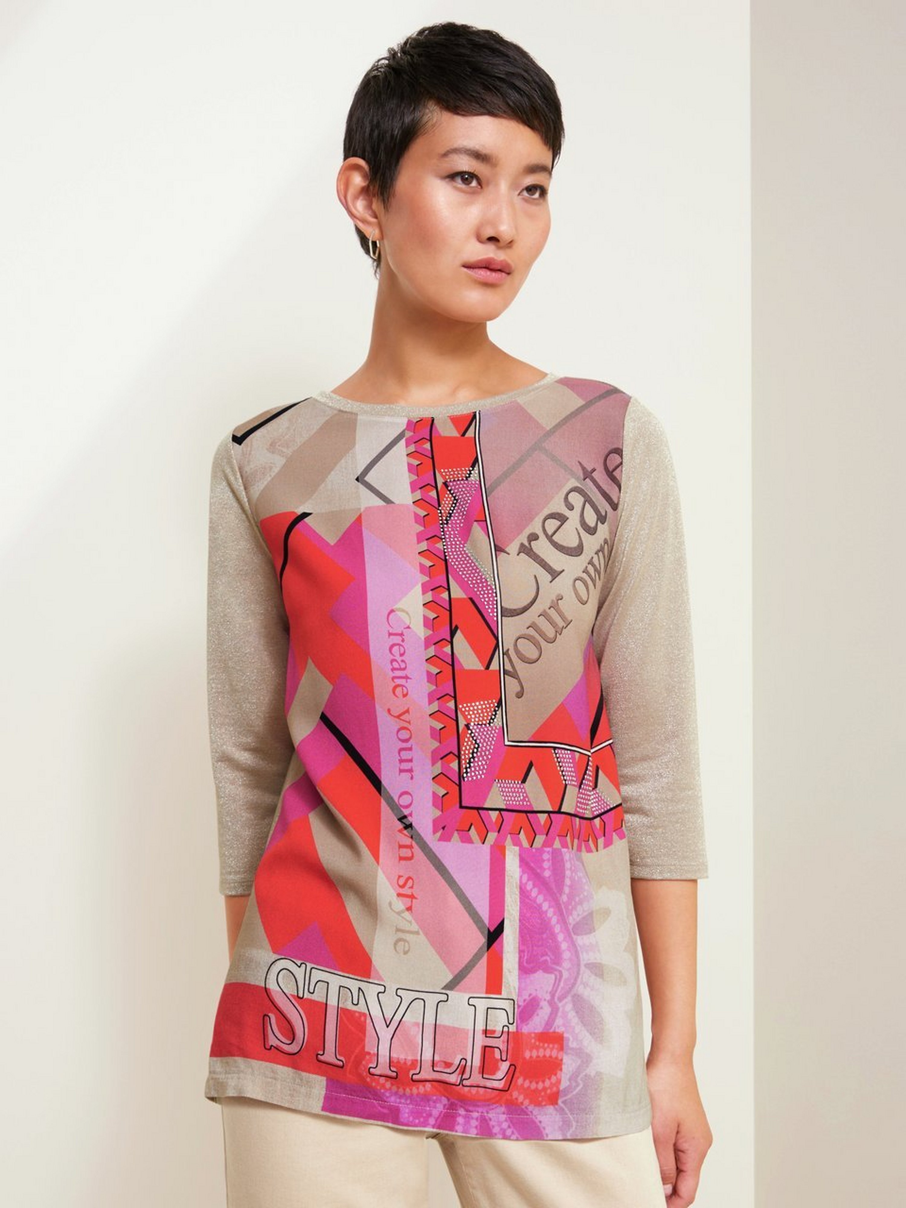 Blusen-Shirt mit 3/4-Arm