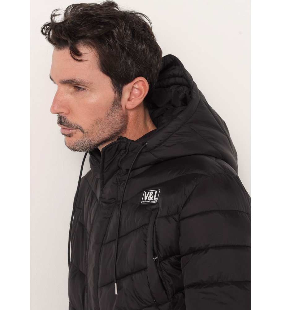 Victorio & Lucchino, Casaco com Capuz Acolchoado Preto V&L