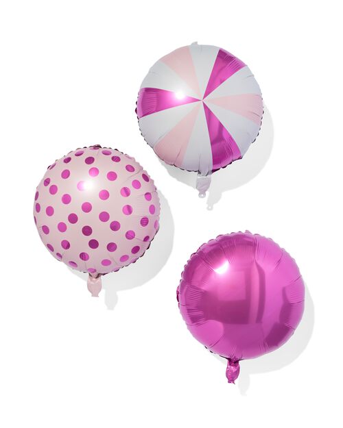 ballon aluminium rose - lot de 3