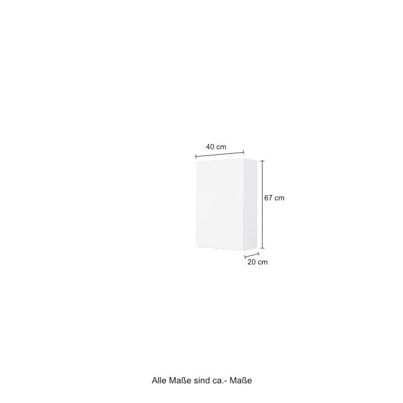 Hängeschrank BAABE 40 x 64 cm Weiß matt