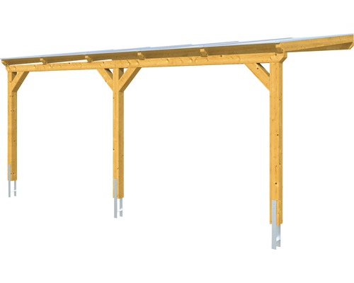 SKAN HOLZ Vogtland enkele carport met paalankers 300x541 cm licht eiken