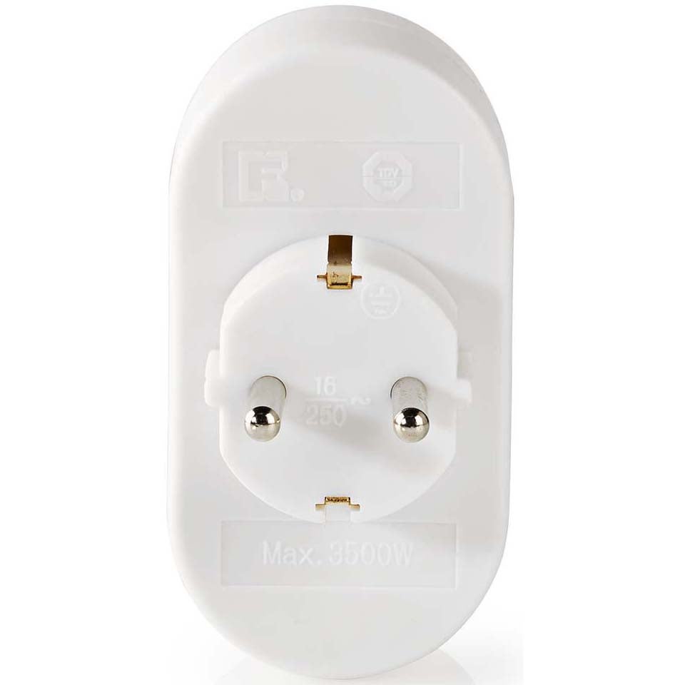 Nedis PSSPL200F1WT stopcontact splitter 2-voudig