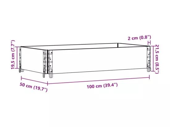 Jardinière bac lit surélevé bois marron 100 x 50 x 45433 cm 02_0037285