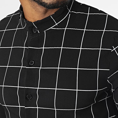 Chemise Manches Longues A Carreaux Noir