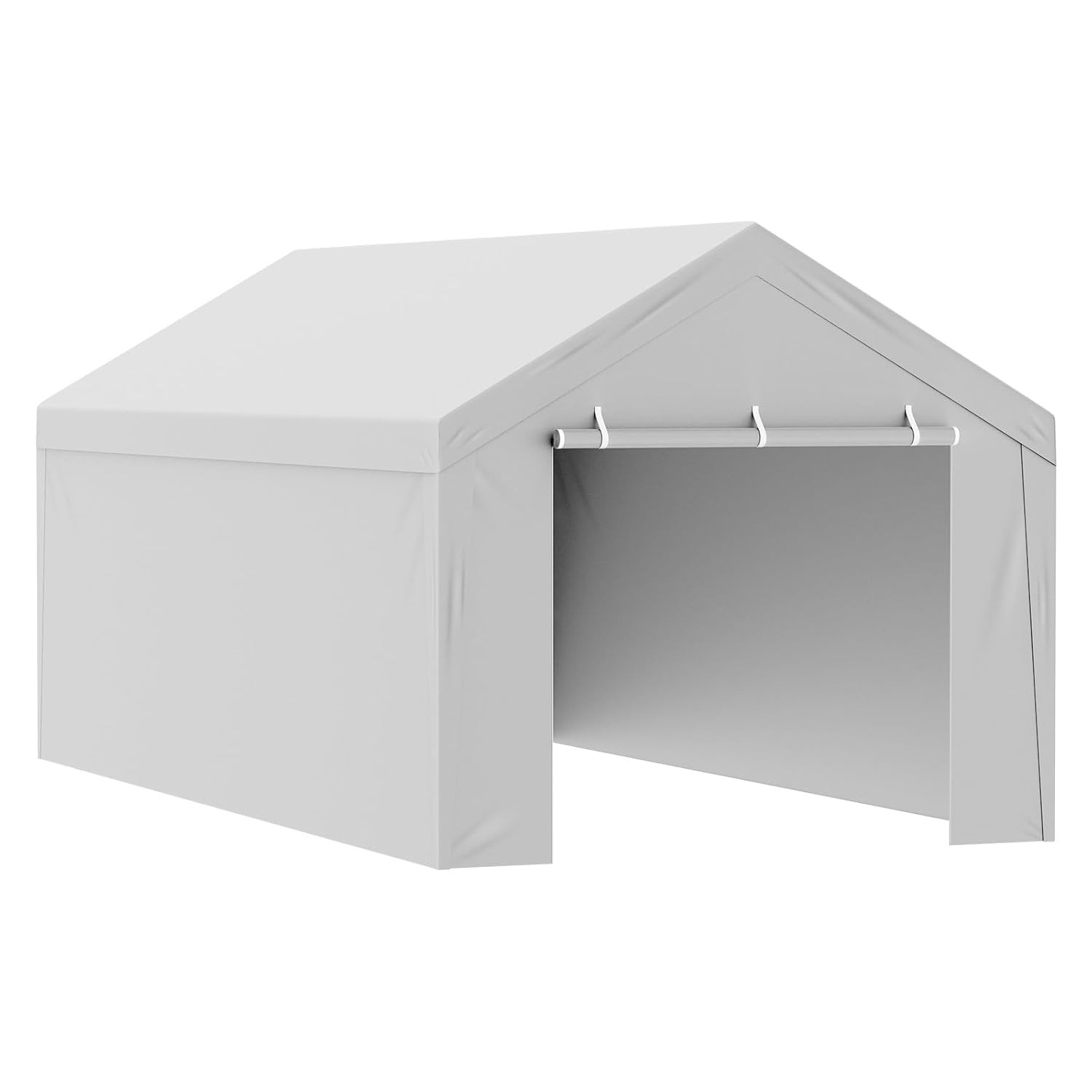VEVOR Carport Garagezelt, Oben + Seitenwand 3 x 6 m, Garagenzelt-Unterstandplane, wasserdicht und UV-geschützt, einfache Installation mit Spanngurten, weiß (Rahmen Nicht im Lieferumfang enthalten)