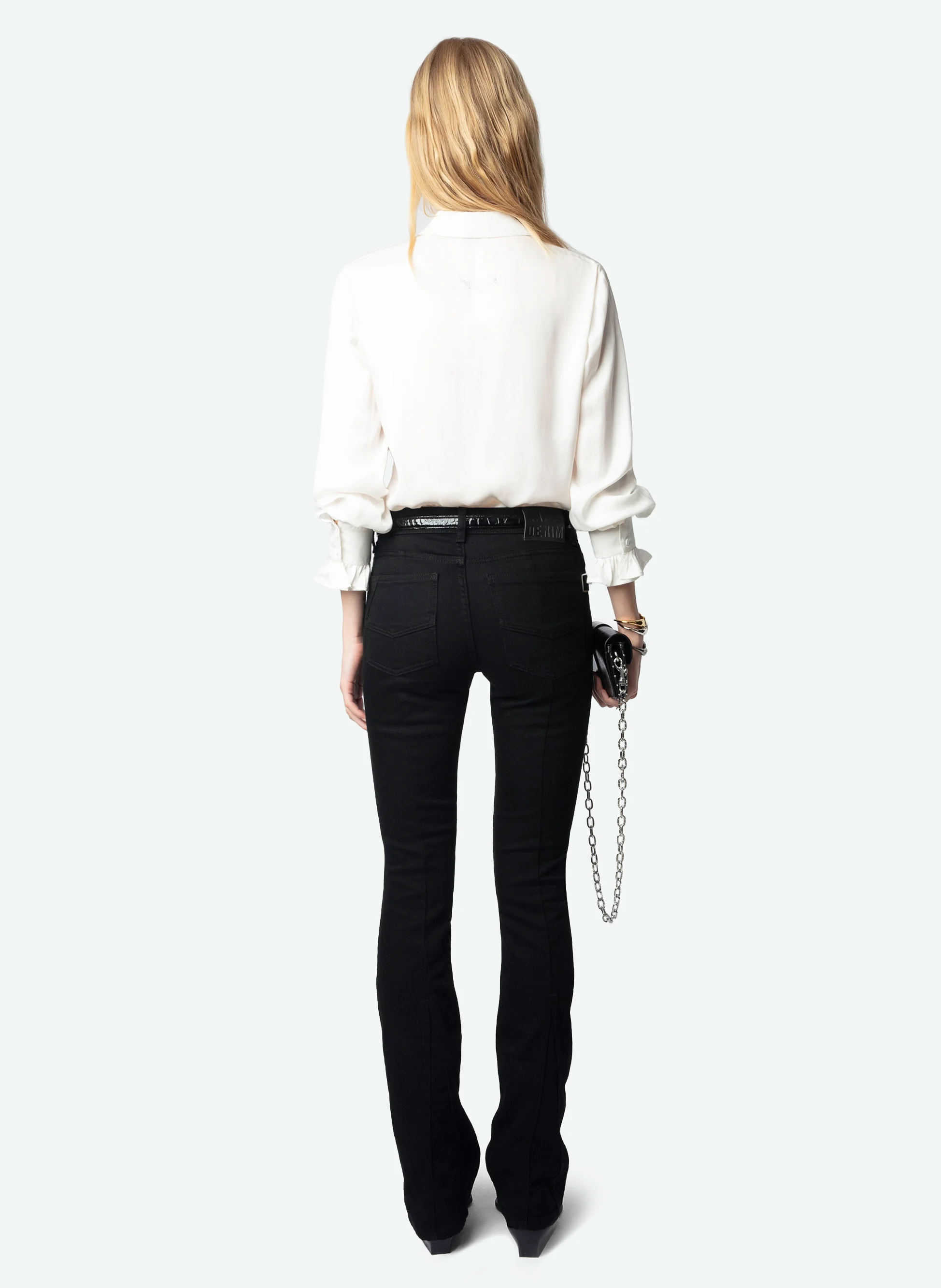 THELY - Chemise droite satinée| Blanc
