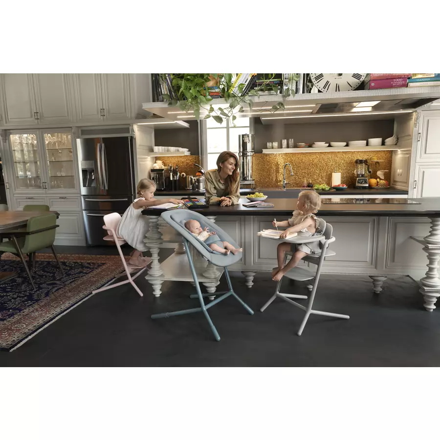 cybex GOLD Hochstuhl Lemo 4 in 1 Set Stone Blue inklusive Learning Tower