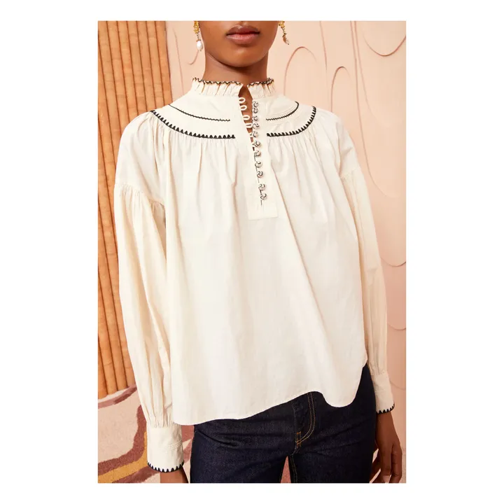 Ulla Johnson Blouse Lennie Popeline de Coton | Ivoire