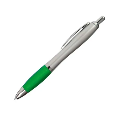 Macma Kugelschreiber mit satiniertem Gehäuse, silber-grün, 20 Stück