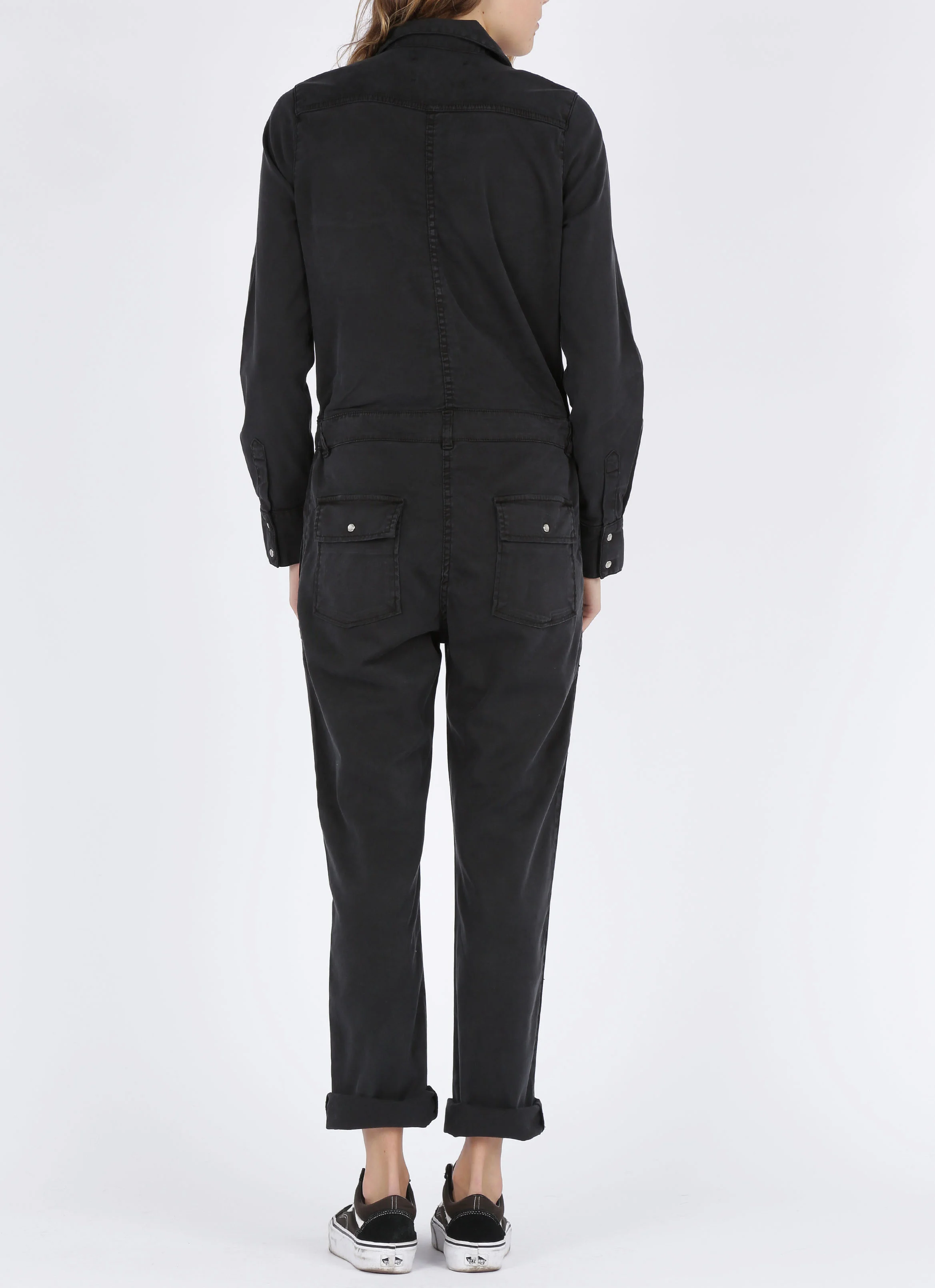 FRANGA - Combinaison chemisier en tencel | Noir