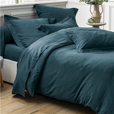 Linge de lit satin de coton motif géométrique