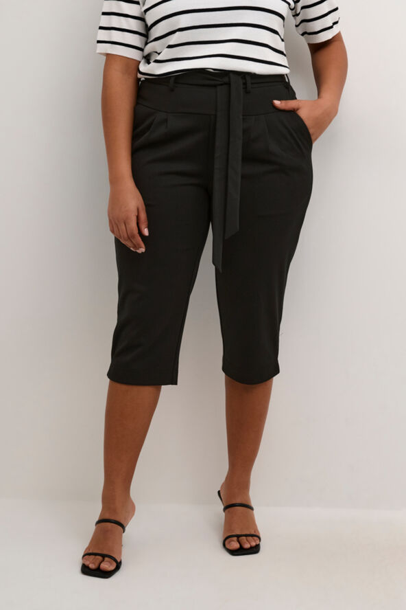 Kaffe Curve KCjenna Belt Capri Pants Black deep