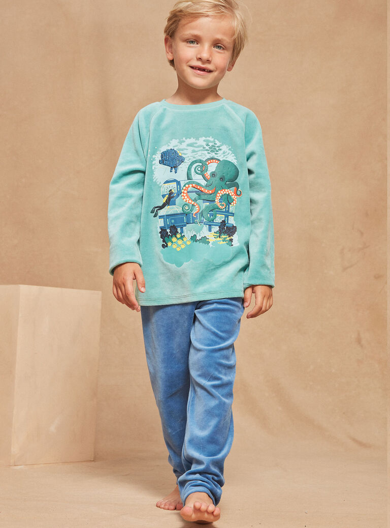 Pyjama bleu en velours