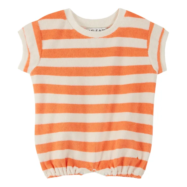 Emile et Ida Combishort Eponge Rayée | Orange