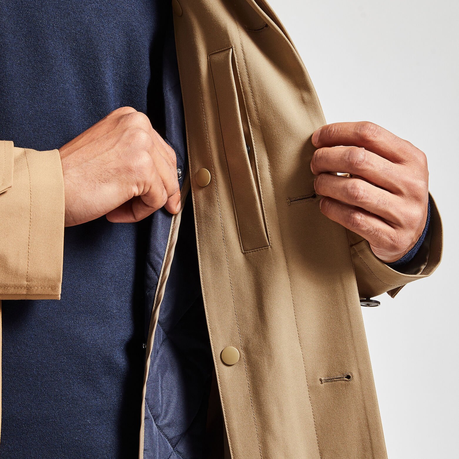 Trench col chemise avec doublure amovible Beige