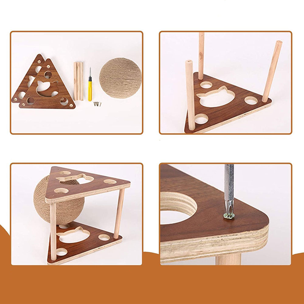 Sisal Krallen Kratzkugel Robustes Katzen Spielzeug mit Catnip - Braun