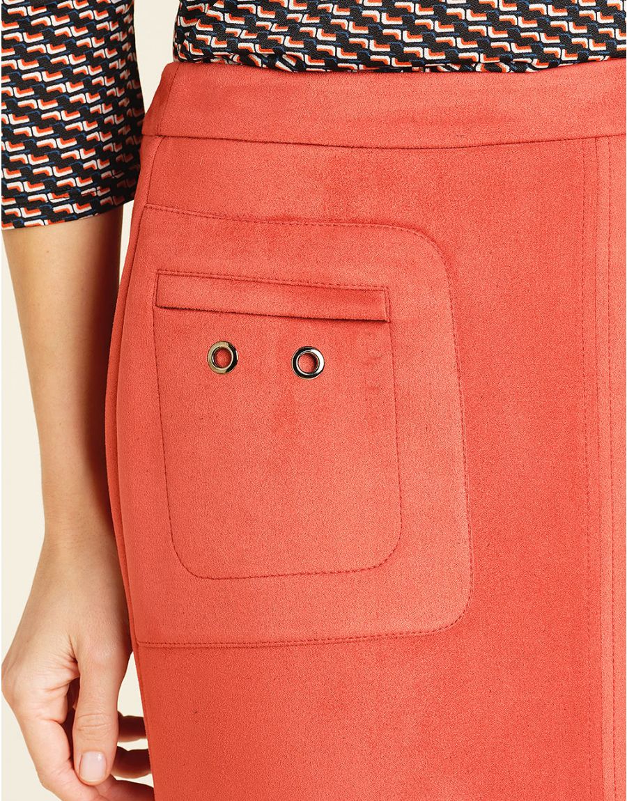 Jupe corail aspect daim