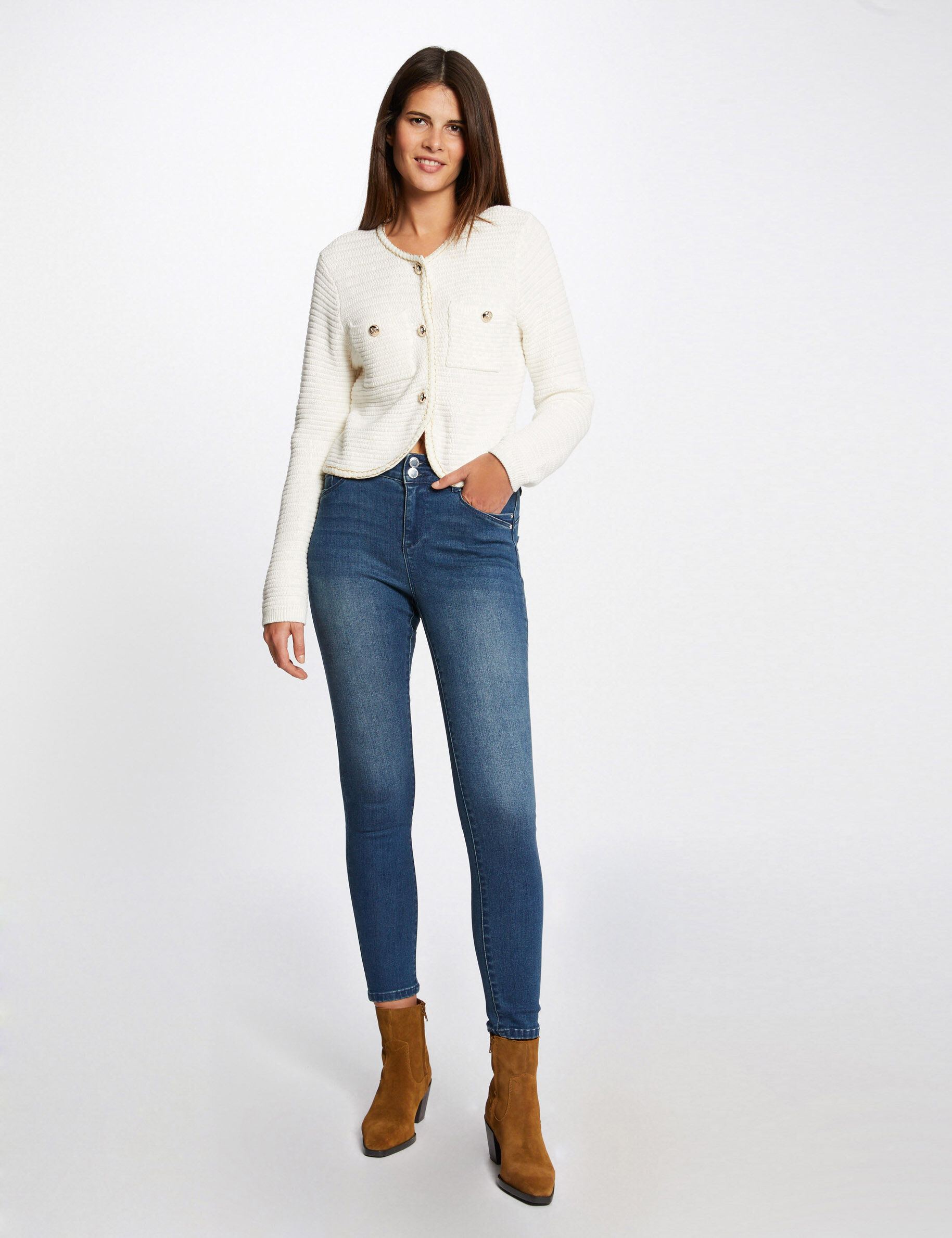 Jeans slim avec détails bijoux jean stone femme - jean_stone