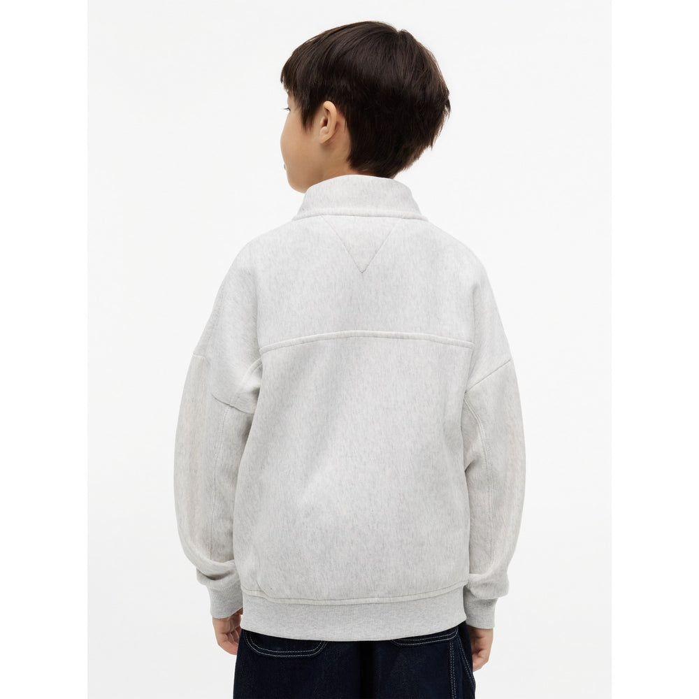 Køb Tommy Hilfiger Light Grey Heather Hilfiger Varsity Zip Sweatshirt