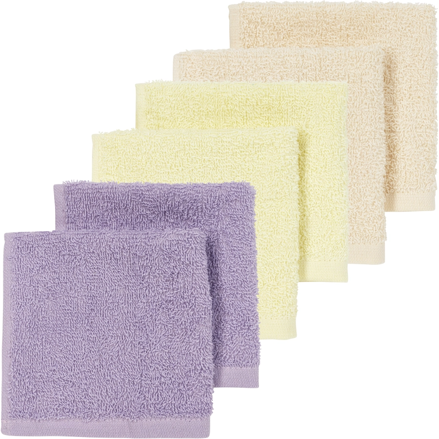 Meyco Frottee Spucktücher 6-pack Soft Lila Soft Yellow  Peach