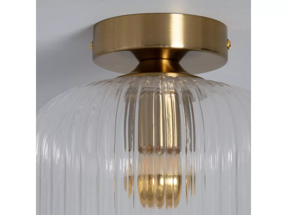 Plafonnier Métal et Verre Ánfora Transparent
