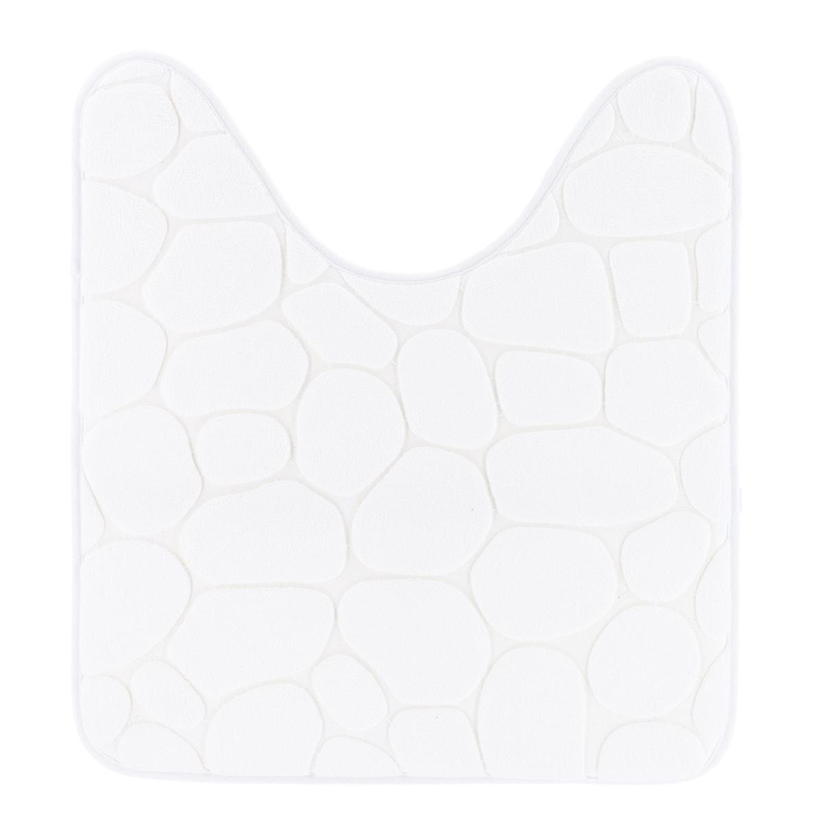 TAPIS CONTOUR WC MICROFIBRE GALET 45X50CM BLANC