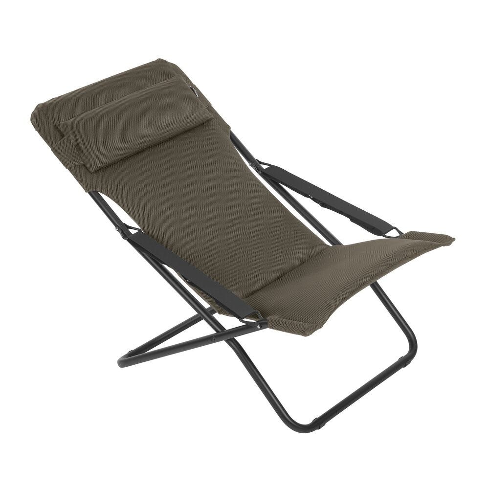 Klappbarer, gepolsterter Liegestuhl Transabed AirComfort® Braun Taupe