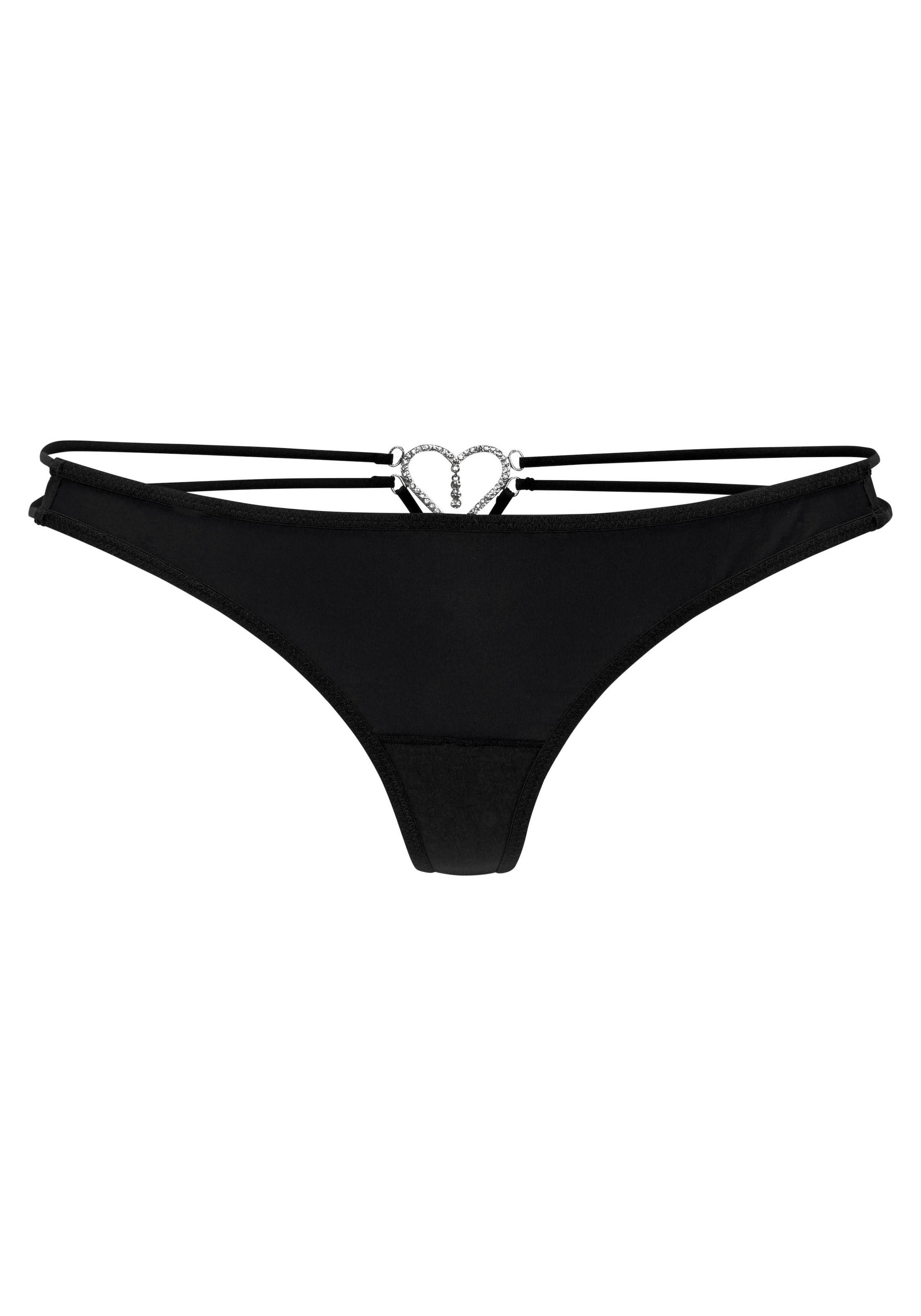 LASCANA String , mit elastischen Bändern und Herz-Accessoire hinten