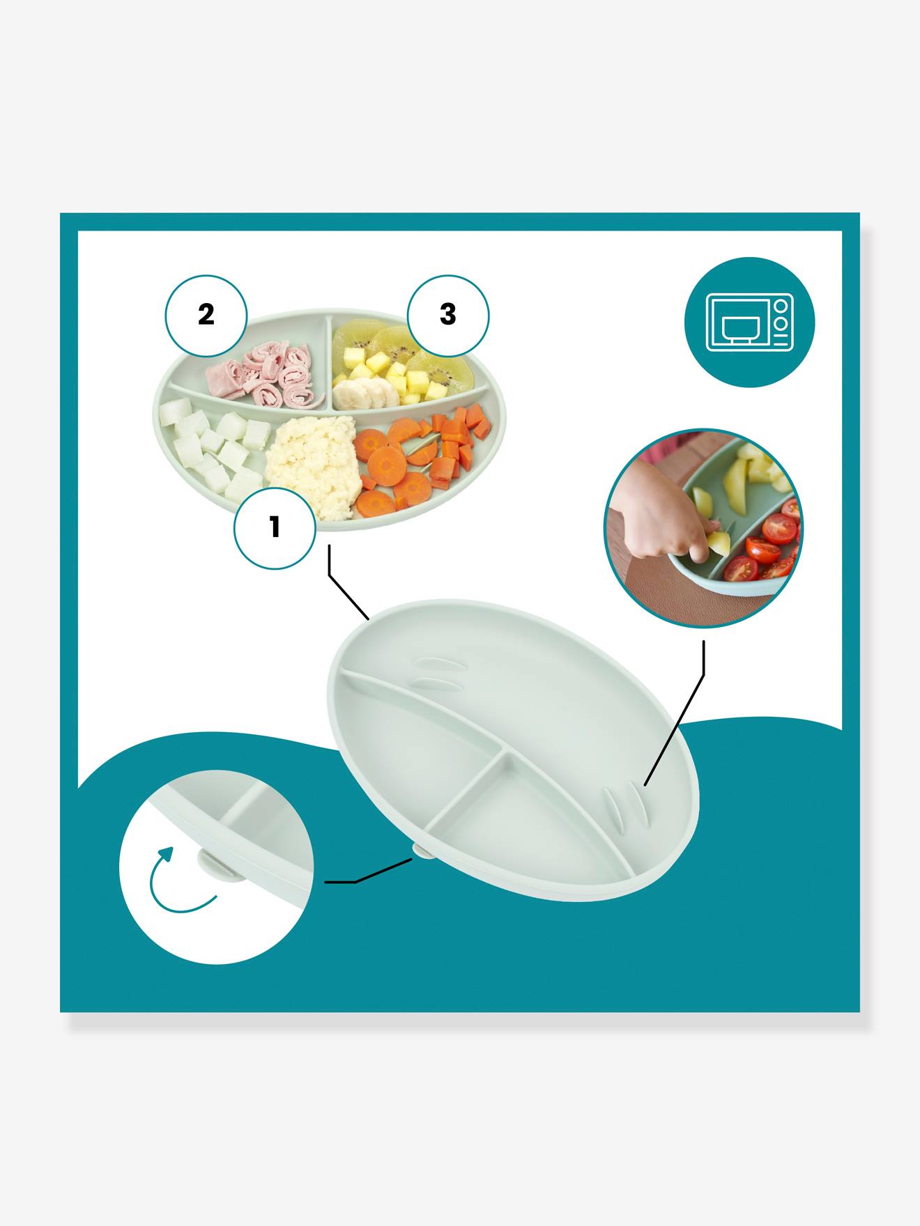 Kit de alimentação de silicone BABYMOOV Grow'Isy, vermelho claro liso