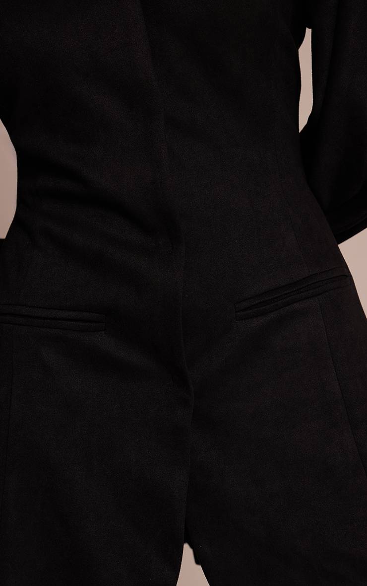 Noir Robe Blazer À Manches Cocon En Synthétique
