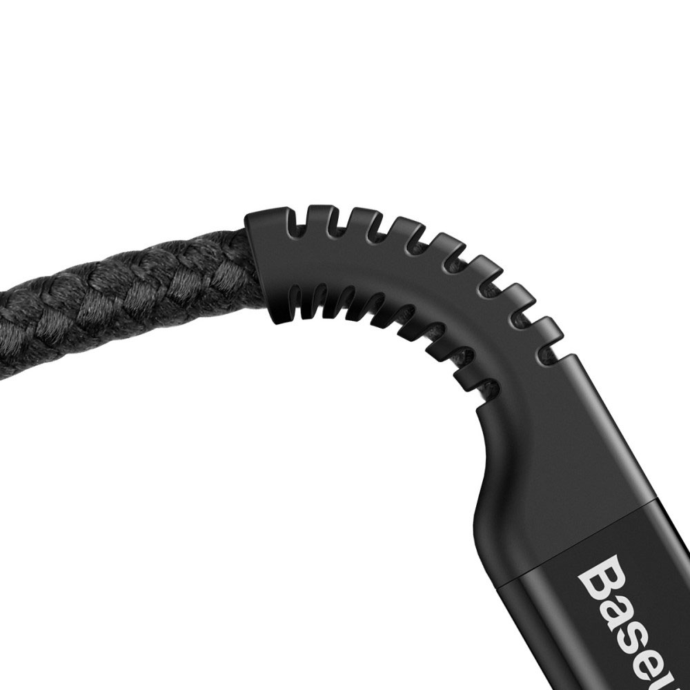 (bis 1m) 2A USB A auf Lightning Spiral Ladekabel Flexibles Datenkabel Nylon Geflecht - Schwarz