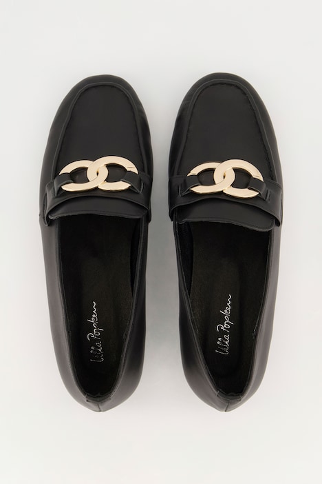 Leder-Loafer, Ringschnalle, Weite H