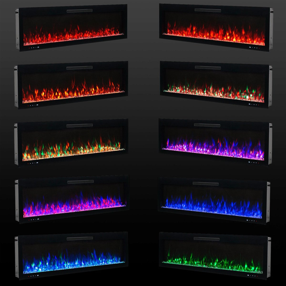 Glow Fire TV wandmeubel met open haard 'Inside 106' | Cinewall met elektrische haard in wit met verwarming (1500 W) | BxHxD: 206,6x157x41,8 cm
