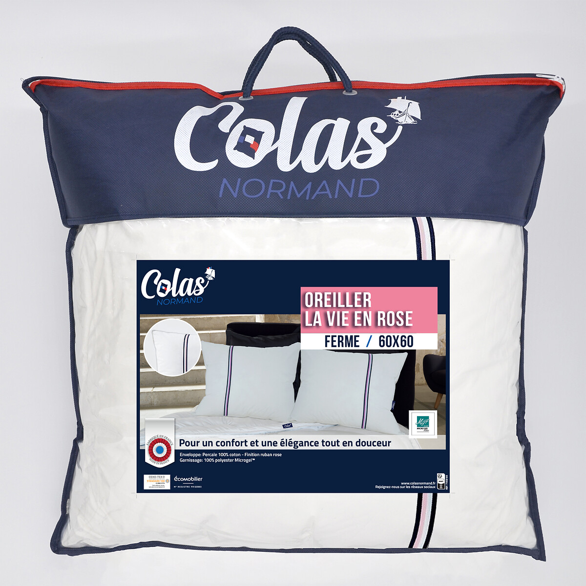COLAS NORMAND<br>Almofada firme La Vie en Rose