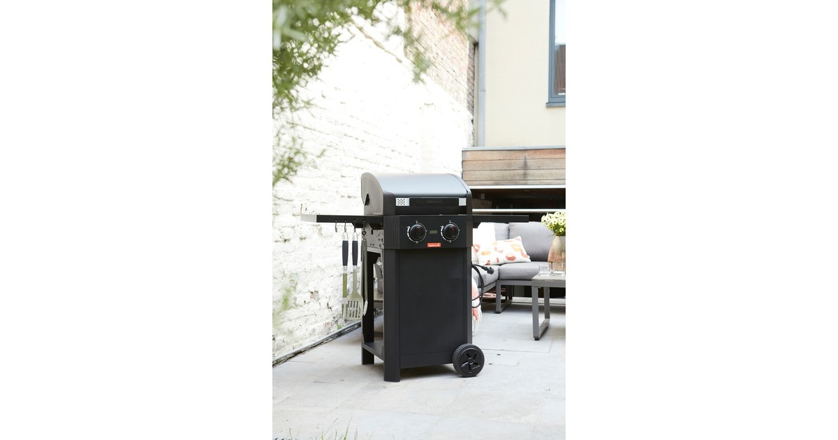 BarbecookE-Luca elektrische barbecue met inklapbare zijtafels  (Zwart)