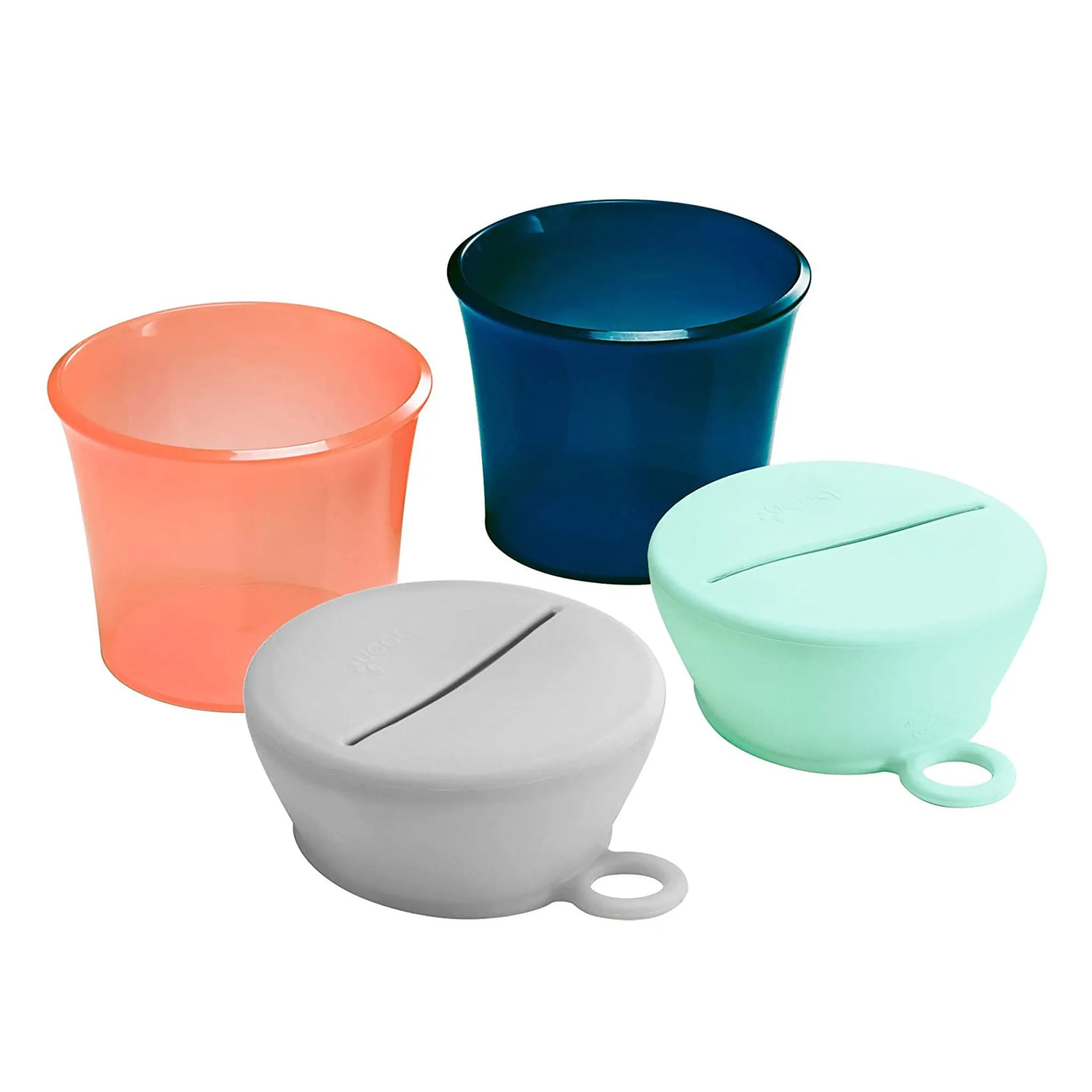 Boon Bol à Collation avec Couvercle en Silicone - Marine  Orange