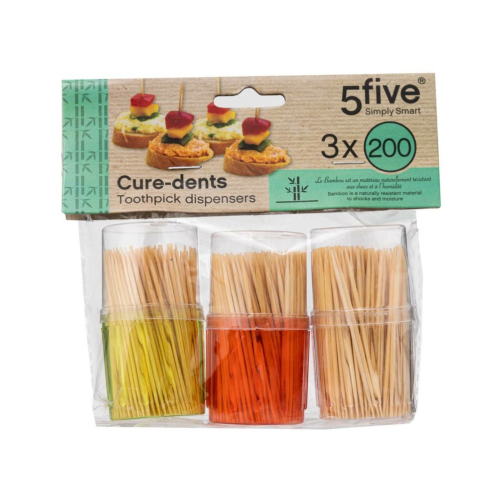 5five - 3 boîtes 200 cure dents bambou