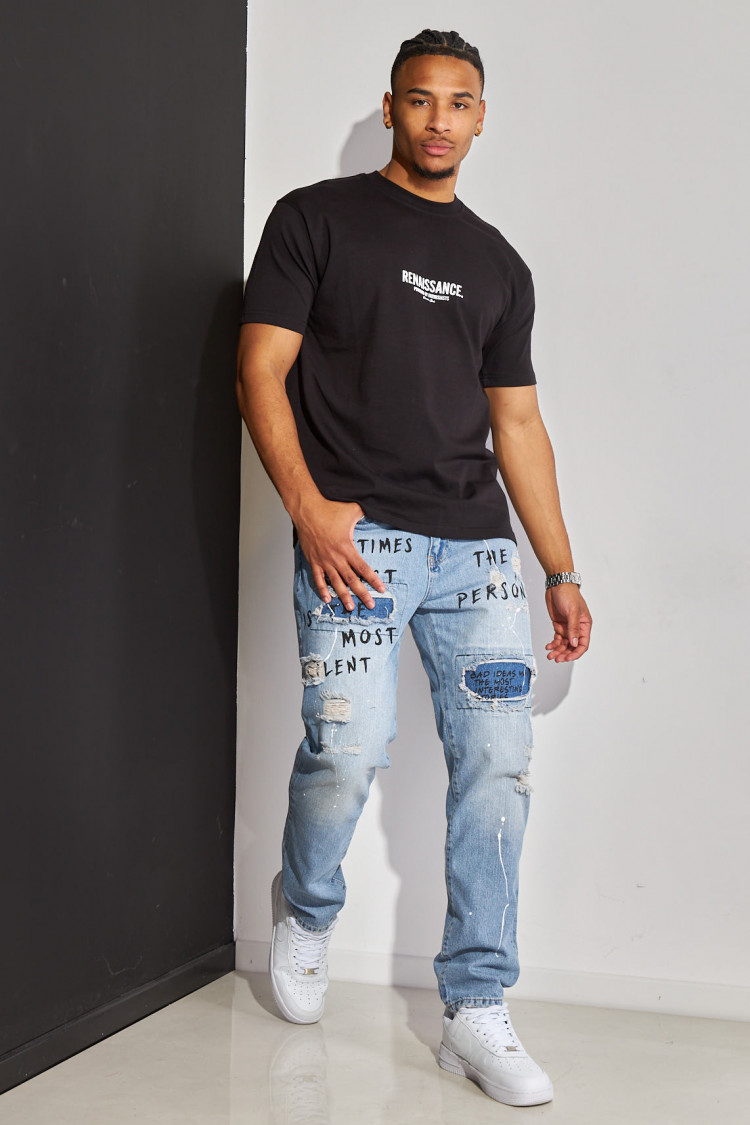 T-shirt noir renaissance