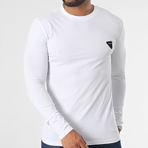 Tee Shirt Manches Longues Slim Chicago MMKL00331 Blanc