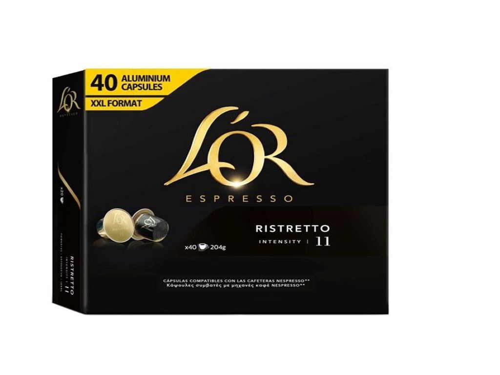 CÁPSULAS L'OR ESPRESSO COMPATÍVEL NESPRESSO CAFÉ RISTRETTO INTENSIDADE 11 40UN