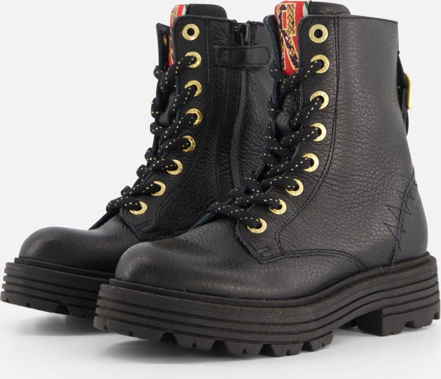 Red Rag leren veterboots zwart Meisjes Leer 32 | Enkelboot van
