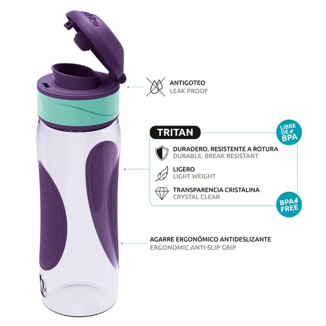 Quokka - Trinkflasche Splash - Aqua Violet - 730 ml
