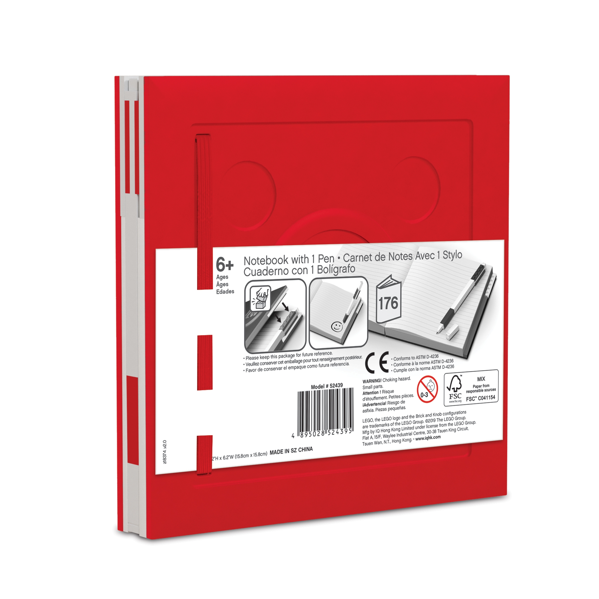 Caderno e caneta de tinta gel – vermelha 5007239