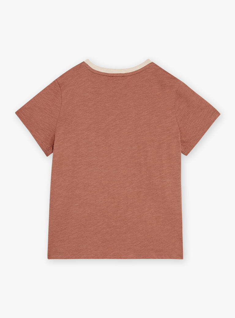T-shirt noisette à manches courtes