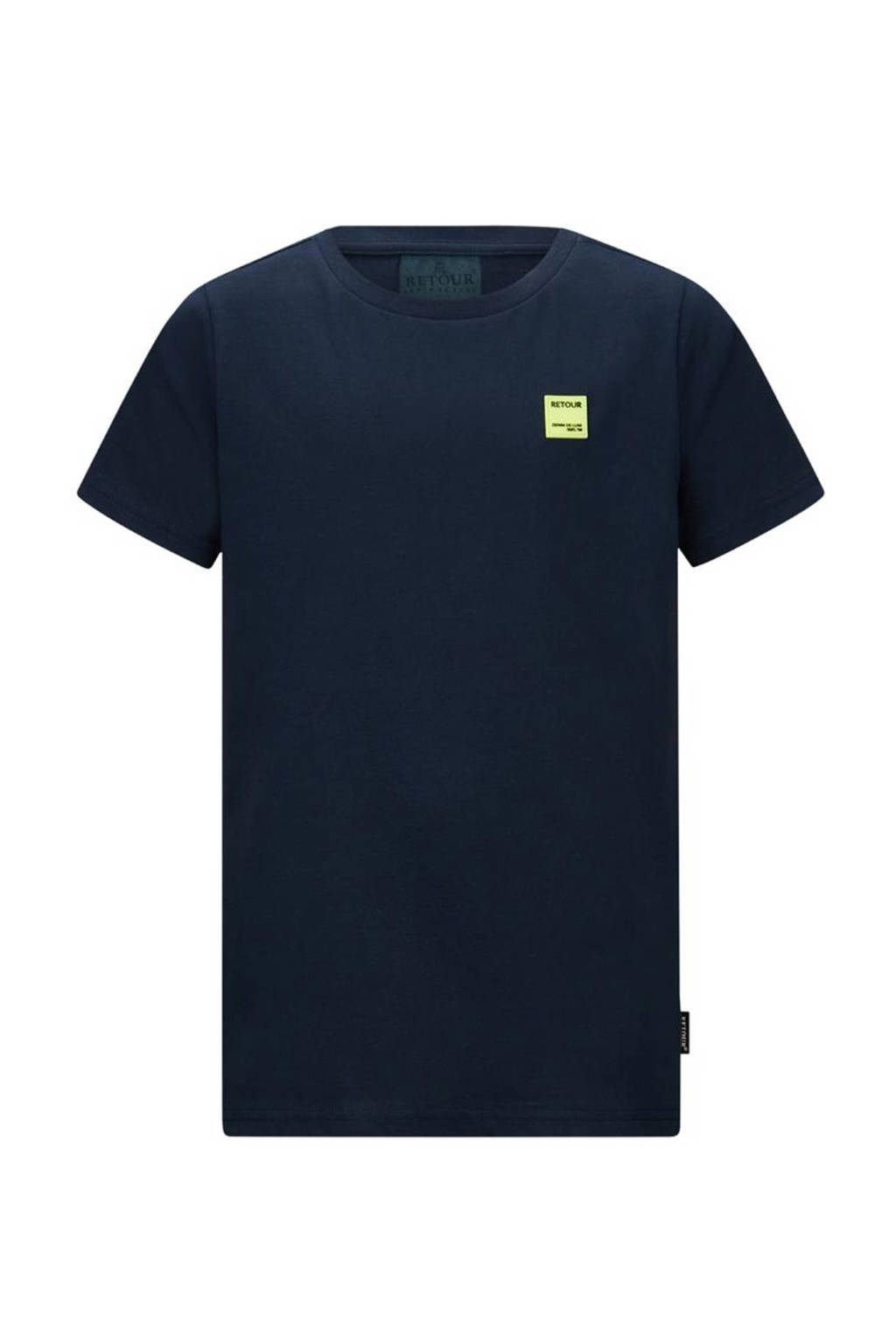 Retour Jeans T-shirt Chiel met backprint donkerblauw